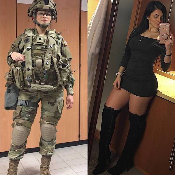 Girls With And Without Their Uniform (36 pics)