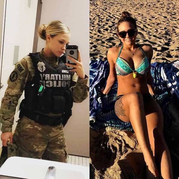 Girls With And Without Their Uniform (36 pics)