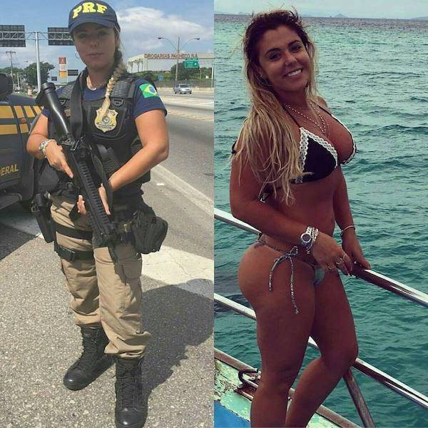 Girls With And Without Their Uniform (36 pics)