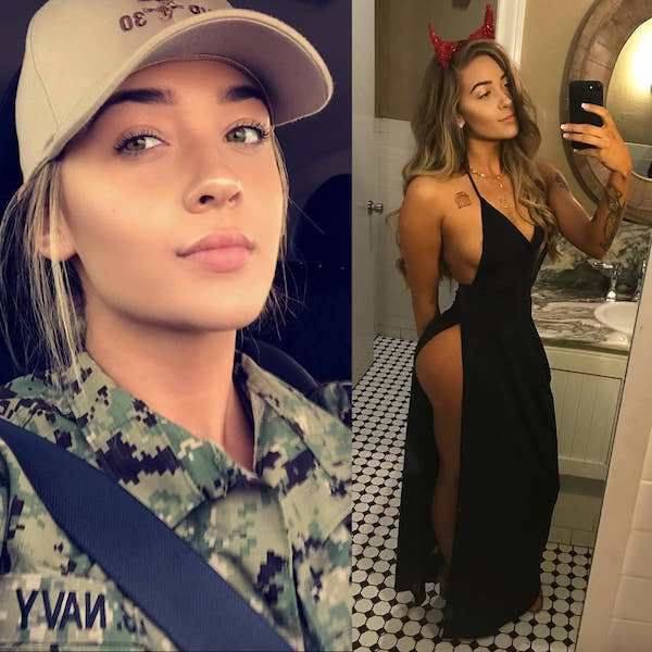 Girls With And Without Their Uniform (36 pics)