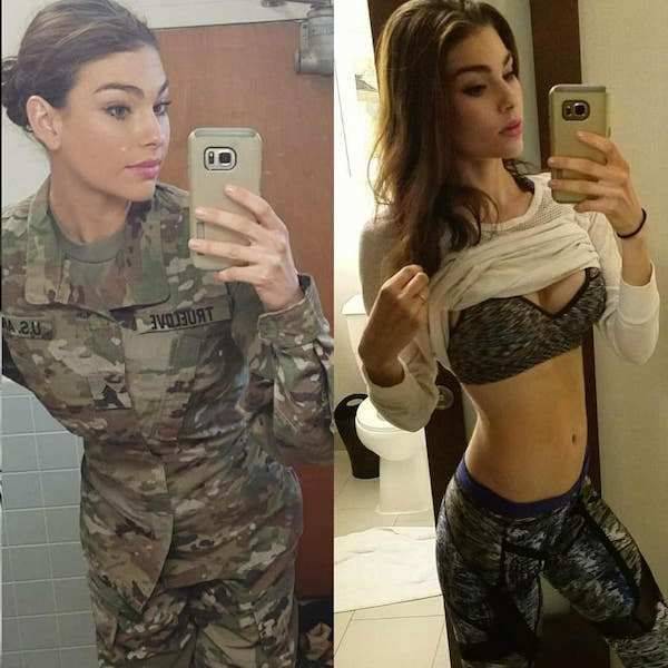Girls With And Without Their Uniform (36 pics)