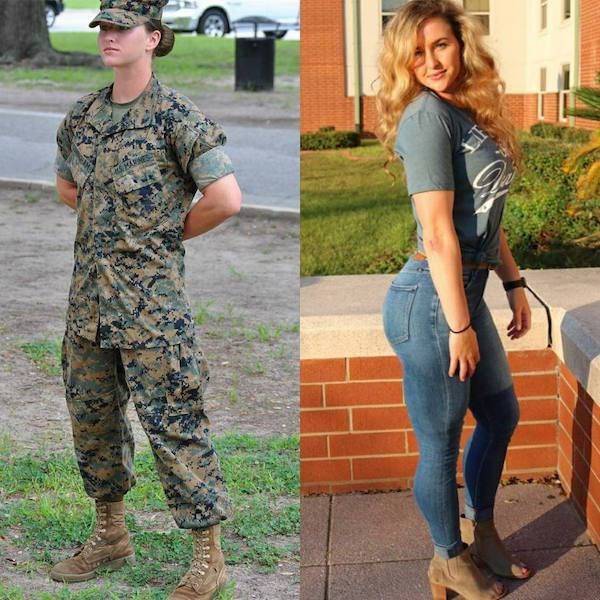 Girls With And Without Their Uniform (36 pics)