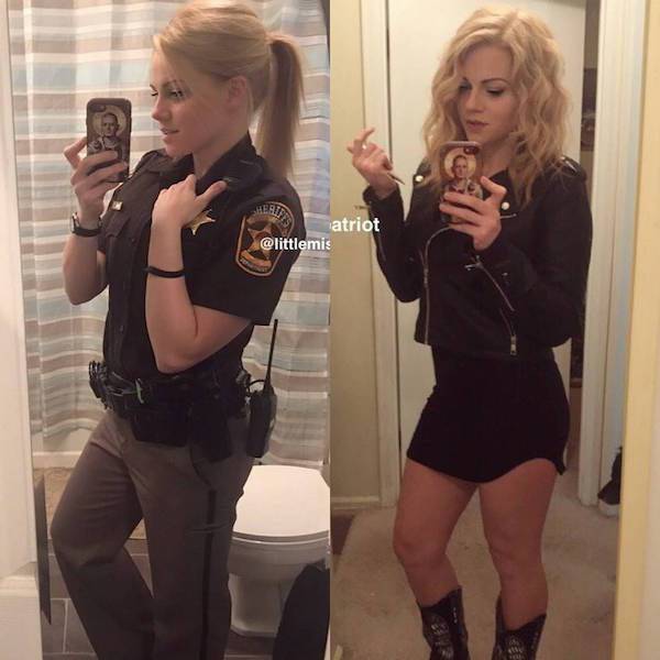 Girls With And Without Their Uniform (36 pics)