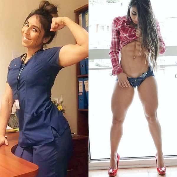 Girls With And Without Their Uniform (36 pics)