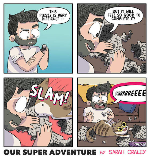 Life With Your Fiancé And Four Cats Simply Has To Be Entertaining (40 pics)