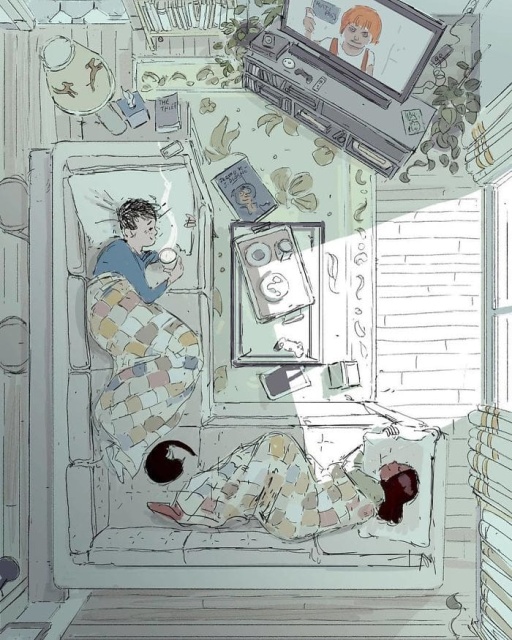Husband Turns Everyday Moments with His Wife into Heartwarming Illustrations (22 pics)