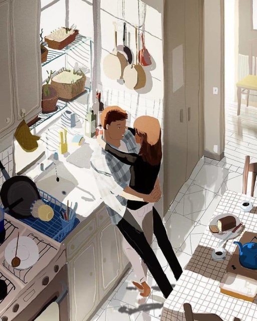 Husband Turns Everyday Moments with His Wife into Heartwarming Illustrations (22 pics)