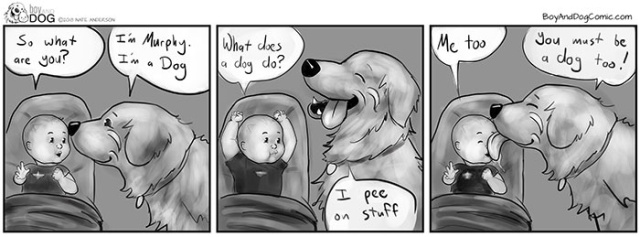 Father Illustrates The Friendship Between His Tiny Baby And Giant Dog (20 pics)