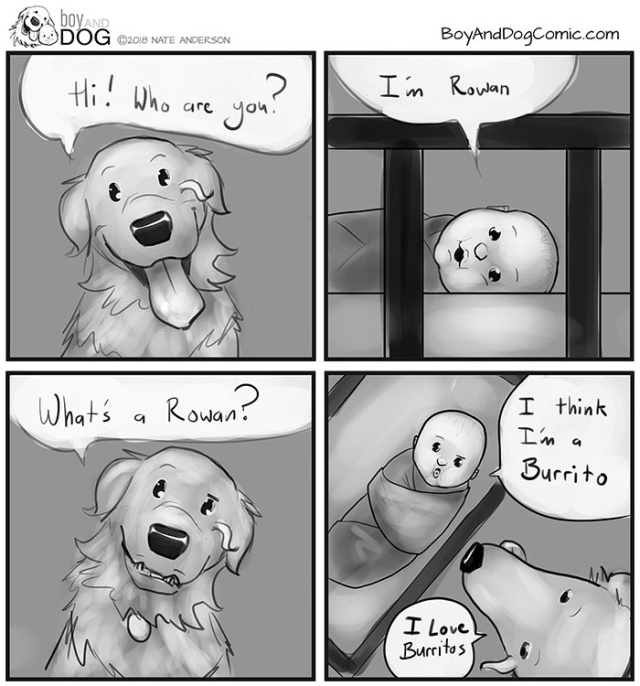 Father Illustrates The Friendship Between His Tiny Baby And Giant Dog (20 pics)
