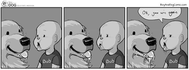 Father Illustrates The Friendship Between His Tiny Baby And Giant Dog (20 pics)