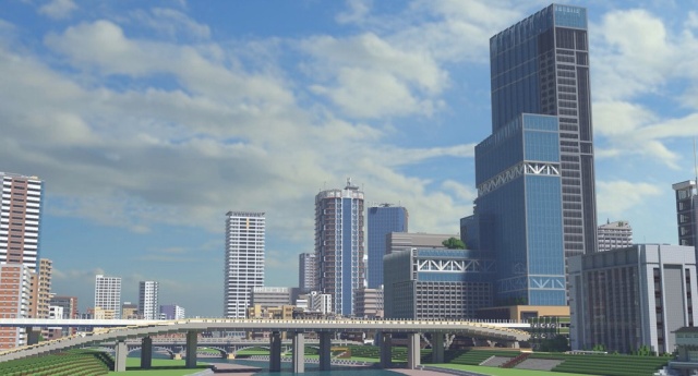 Gamer From Japan Builds A City In Minecraft (4 pics)