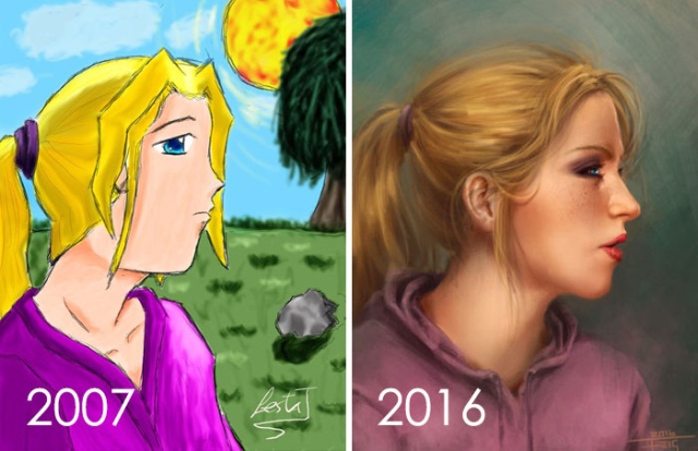 Artists Challenge Themselves To Redraw Their Old ‘Crappy’ Drawings, Prove That Practice Makes Perfect (30 pics)