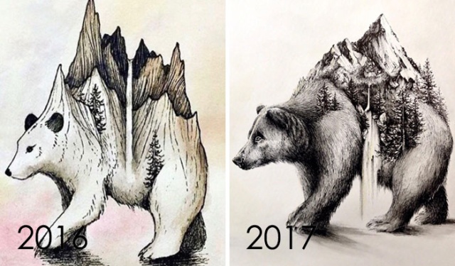 Artists Challenge Themselves To Redraw Their Old ‘Crappy’ Drawings, Prove That Practice Makes Perfect (30 pics)