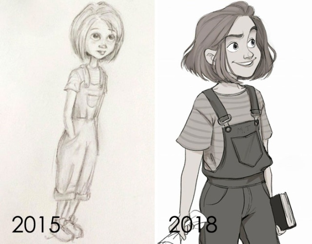 Artists Challenge Themselves To Redraw Their Old ‘Crappy’ Drawings, Prove That Practice Makes Perfect (30 pics)