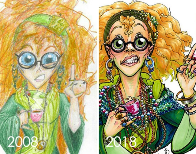 Artists Challenge Themselves To Redraw Their Old ‘Crappy’ Drawings, Prove That Practice Makes Perfect (30 pics)