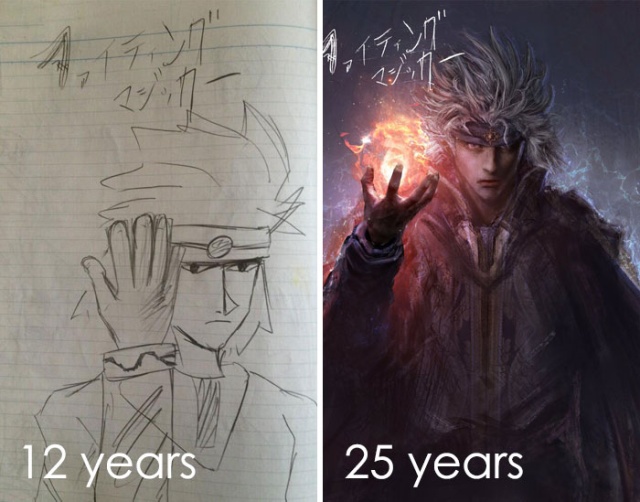 Artists Challenge Themselves To Redraw Their Old ‘Crappy’ Drawings, Prove That Practice Makes Perfect (30 pics)