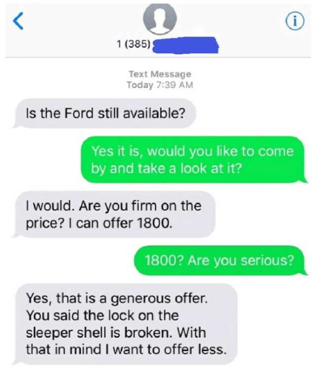 Guy Tries To Sell His Truck Online And Meets The Worst Buyer Ever (7 pics)
