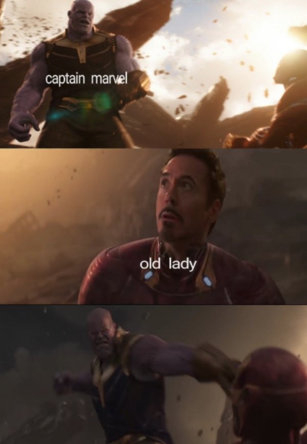 Captain Marvel Punching An Old Lady Meme (15 pics)