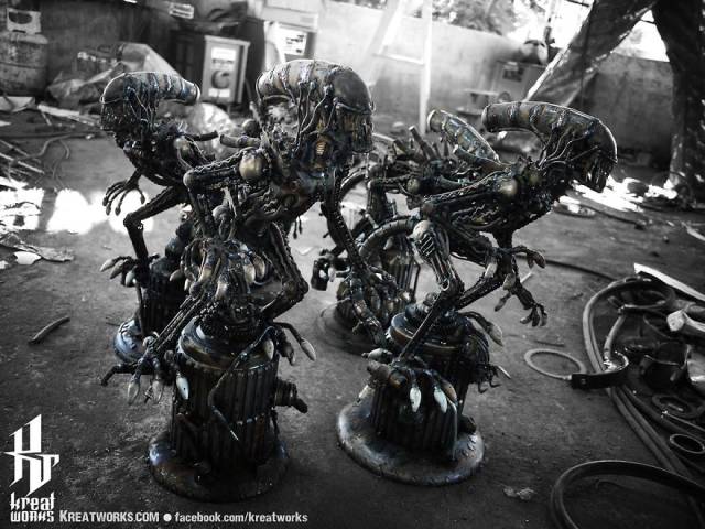 Steampunk Sculptures Made Out Of Scrap Metal (40 pics)