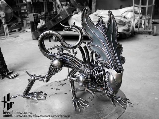 Steampunk Sculptures Made Out Of Scrap Metal (40 pics)