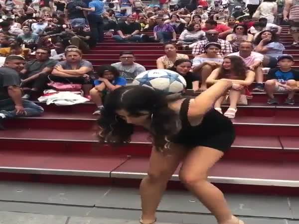 Girl Shows Off Her Soccer Skills