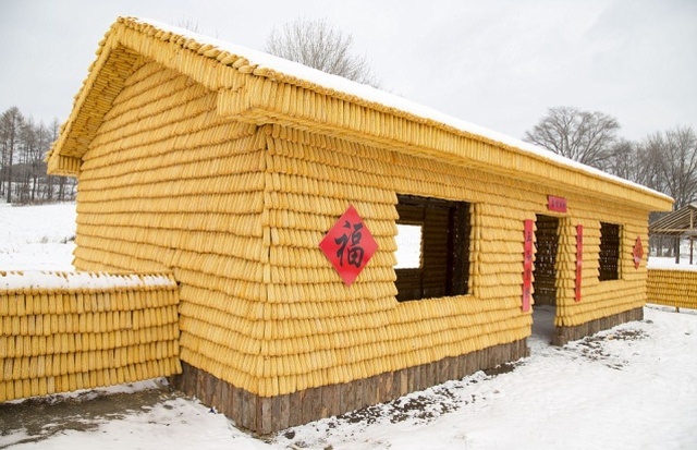 Chinese House Built Out Of 20,000 Corn Cobs (9 pics)