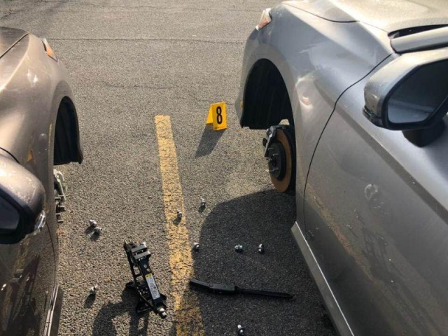 Wheels Were Stolen From Toyotas In The Parking Lot Of The Dealership (12 pics)