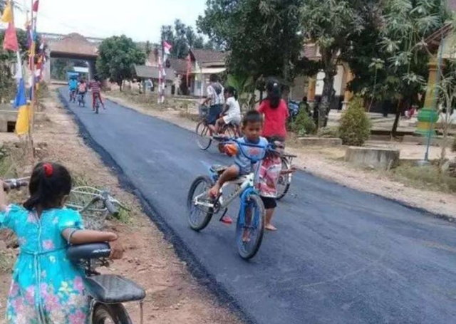 This Village Has A Decent Road For The First Time (3 pics)