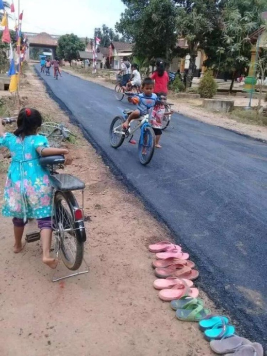 This Village Has A Decent Road For The First Time (3 pics)