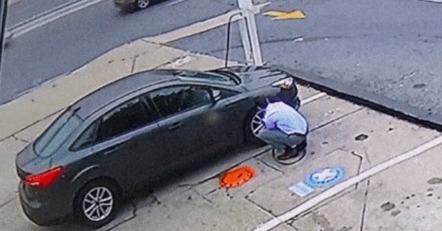 What Happens When A Tire Explodes While It's Still On A Car (2 pics)