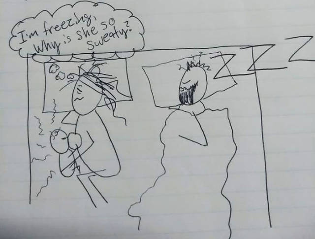 Wife Uses Simple Drawings To Explain To Her Husband Why She Is Always Tired Because Of Their Child (12 pics)