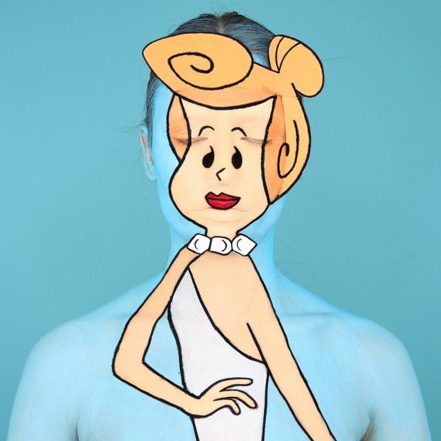 She Turns Herself Into A Toon With Makeup (12 pics)