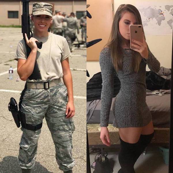 Girls With And Without Uniform (30 pics)