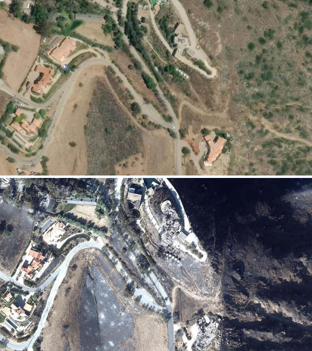 Malibu From Space Before And After Wildfires (9 pics)