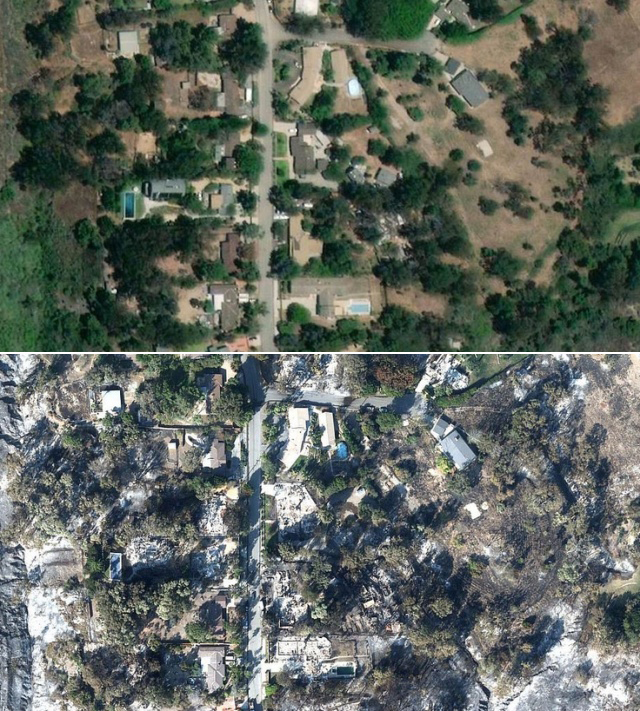 Malibu From Space Before And After Wildfires (9 pics)