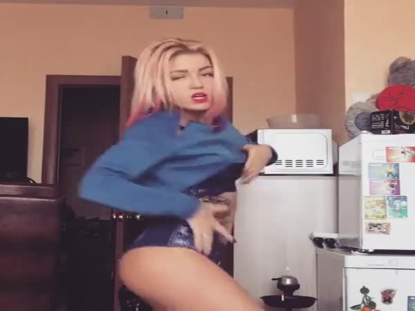 A Cute Dancing Russian In Booty Shorts