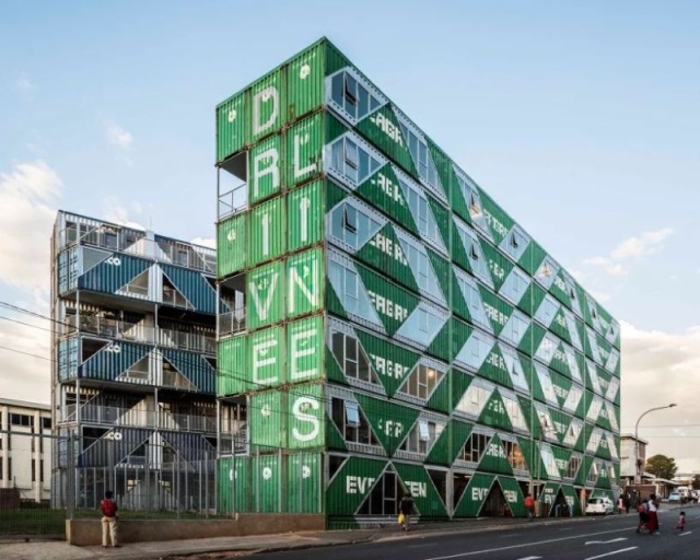 Residential Building in South Africa Made Out of 140 Upcycled Shipping Containers (13 pics)