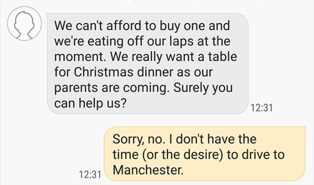Man Offering Free Table and Chairs Almost Instantly Regrets It (10 pics)