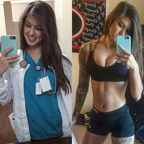 Girls With And Without Uniform (30 pics)