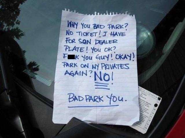 Passive Aggression Parking Notes (30 pics)