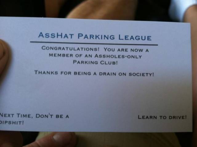 Passive Aggression Parking Notes (30 pics)