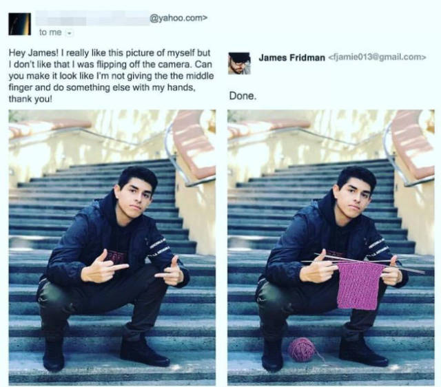 Never Ask James Fridman To Photoshop Your Pictures! (33 pics)