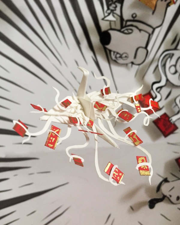 Guy Folded And Decorated An Origami Crane Every Day For 1,000 Days (23 pics)