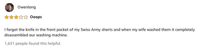 Funny Amazon Reviews Of $8,500 Swiss Army Knife (17 pics)