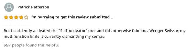 Funny Amazon Reviews Of $8,500 Swiss Army Knife (17 pics)