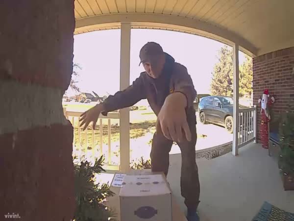 UPS Delivery Guy Spots A Doorbell Camera