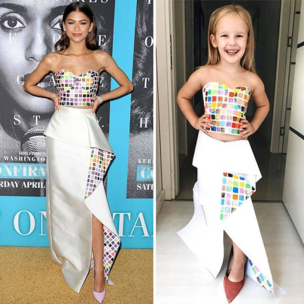 Budget Celebrity Outfits By A Little Girl (30 pics)