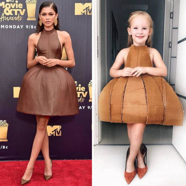 Budget Celebrity Outfits By A Little Girl (30 pics)