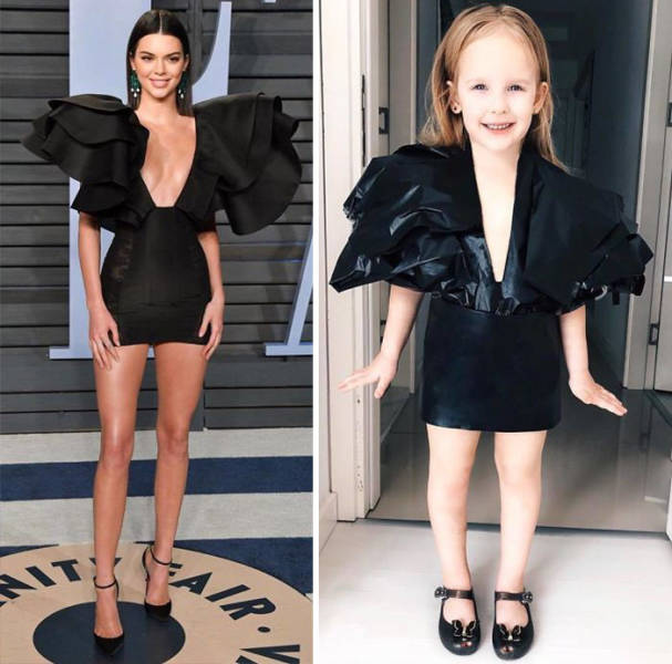 Budget Celebrity Outfits By A Little Girl (30 pics)