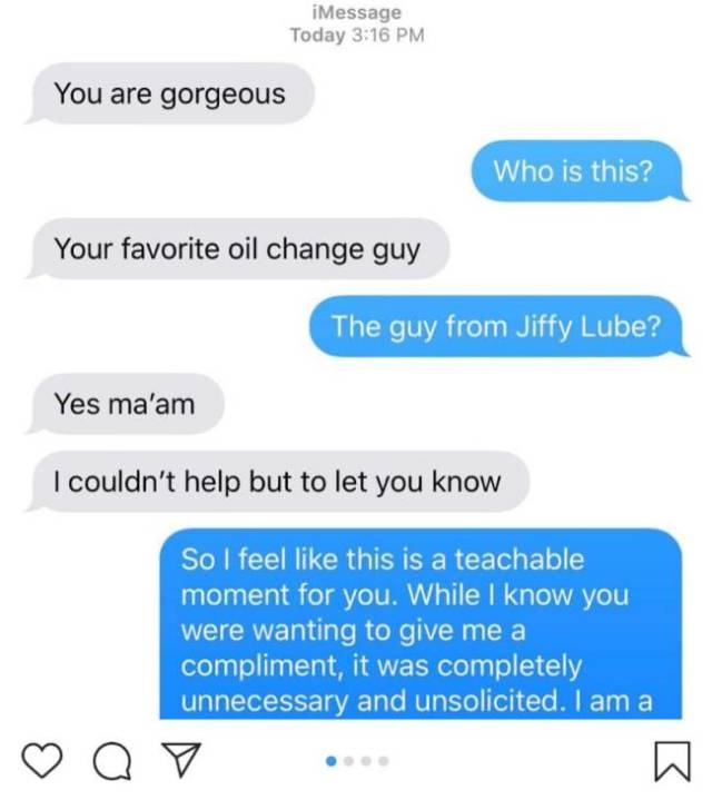 This Oil Change Guy Won’t Message A Woman Again (4 pics)